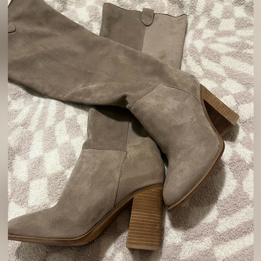 Mi.Im by Miracle Miles Knee High Suede Block Heel Boots